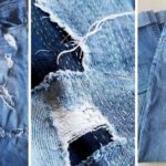 How to mend holes in jeans by hand. A simple method with running stitch embroidery