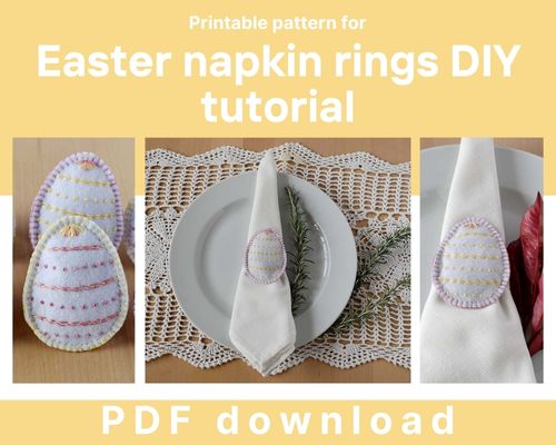embroidery resource library:  Easter napkin rings pattern