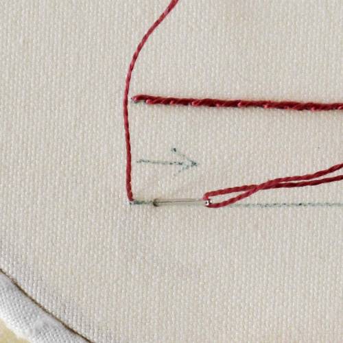 Broderie au point de contour étape 1