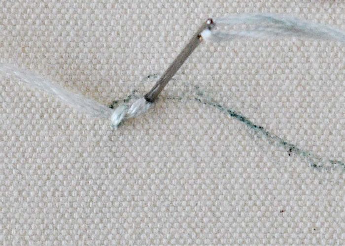 hungarian braided chain stitch embroidery step 2