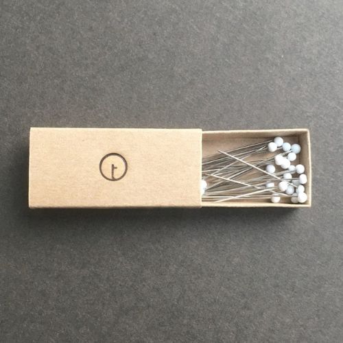 Sewing Pins with White Glass Head Etsy