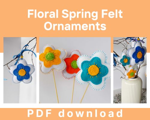 embroidery resource library: Floral Spring Felt Ornaments PDF