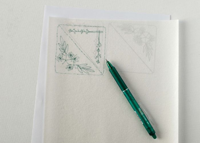 Transfer the pattern to water soluble stabilizer