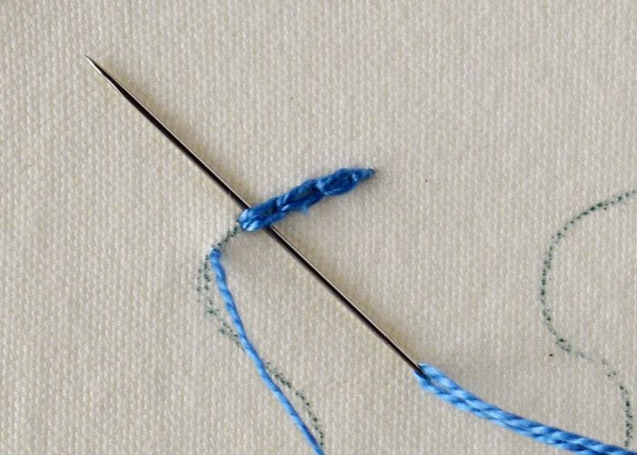 Reverse Chain stitch step4