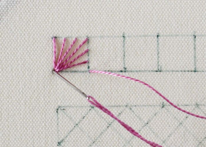 Fächerstich Schritt 4