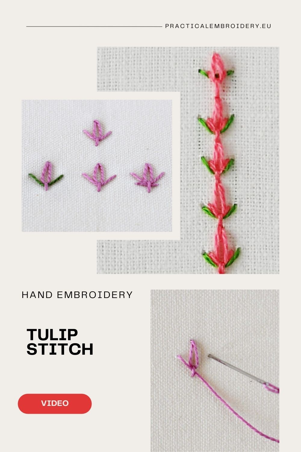 Decorative Embroidery - Tulip Stitch Video Tutorial