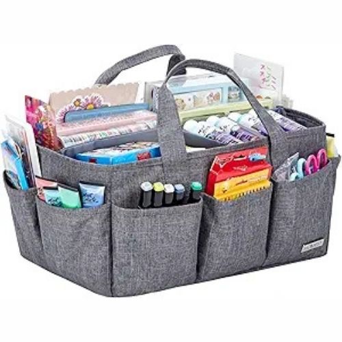 Craft organizer tote bag with multiple pockets on Amazon