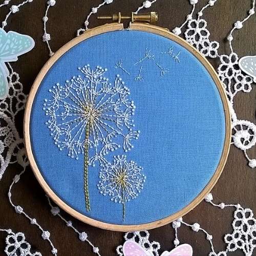 Dandelion Design, handstickanleitung von Fileusedetoiles auf Etsy