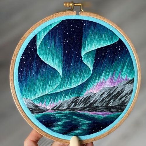 Nordlichter - Stickanleitung von EmbroiderybynusikART auf Etsy