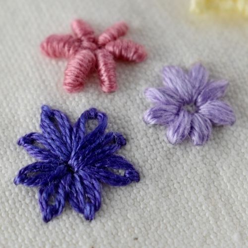 Tiny florals with lazy daisy granitos and bullion knots image