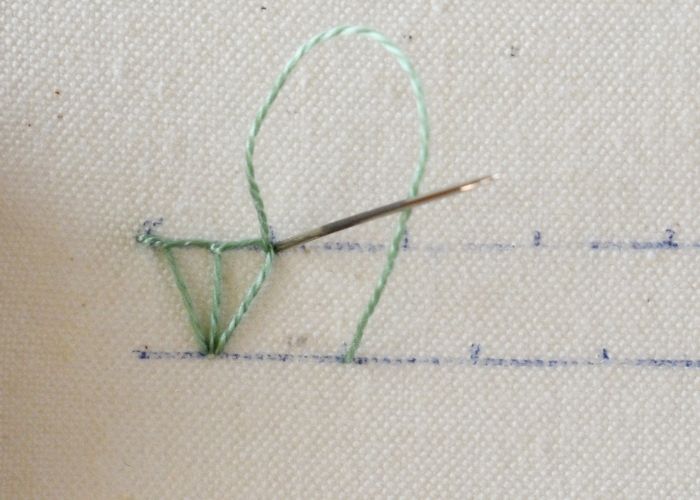 Triple Blanket Stitch hand embroidery tutorial step 5 image